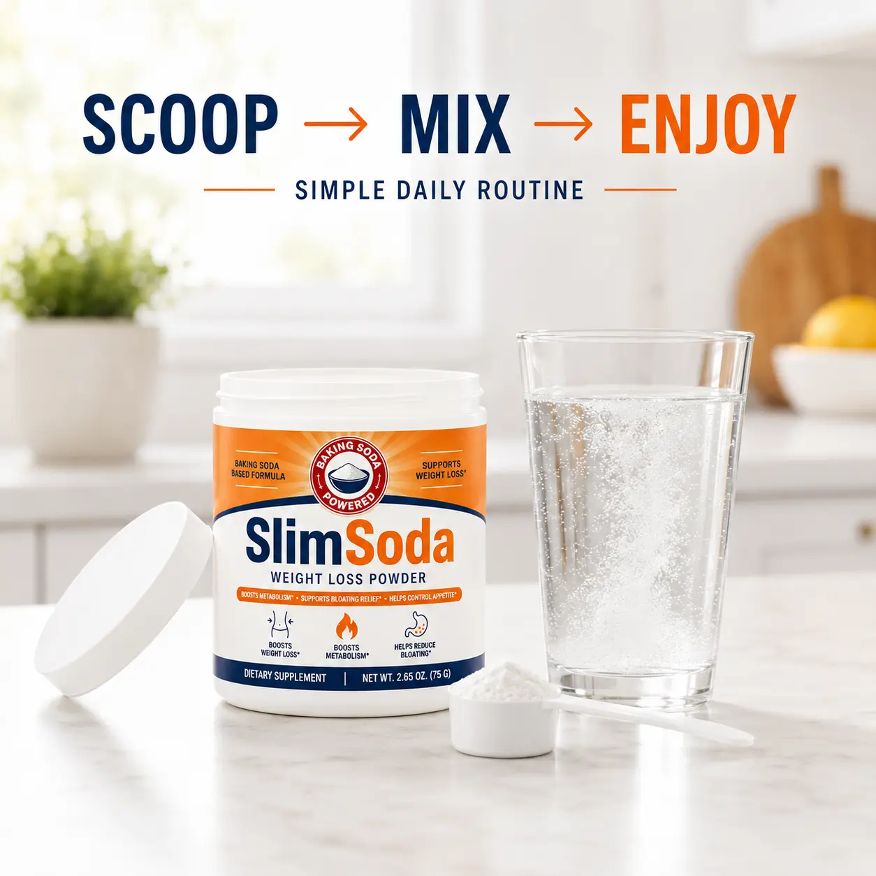 SlimSoda morning scoop and drink routine